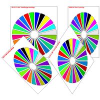 Pie charts demonstrating Survo PostScript shadings